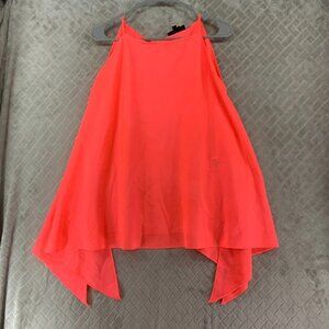 DKNY Blouse Womens S Neon Pink A Line Flowy Sleeveless Bright Festival Coachella
